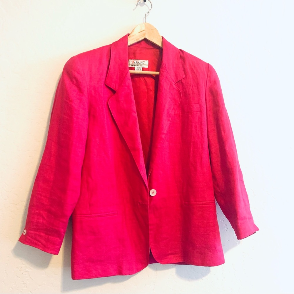 Talbots Pink Blazer Lightweight 100% Linen